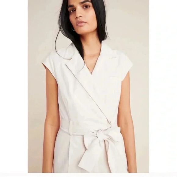 Anthropologie Eliza Ivory Utility Jumpsuit/Pantsuit size 10 - Picture 2 of 5